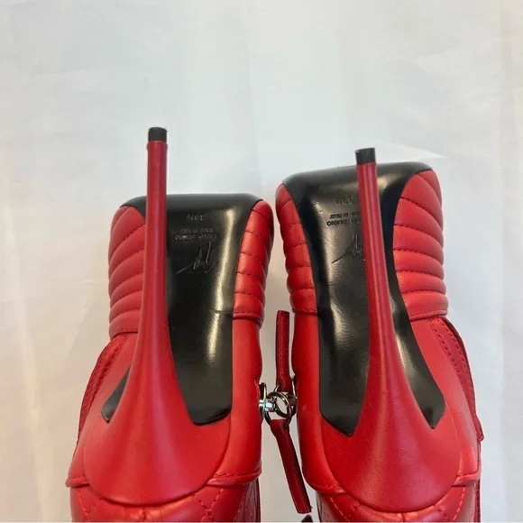 Giuseppe Zanotti Quilted Leather Double-Zip ankle Boot Red moto biker - Picture 14 of 17